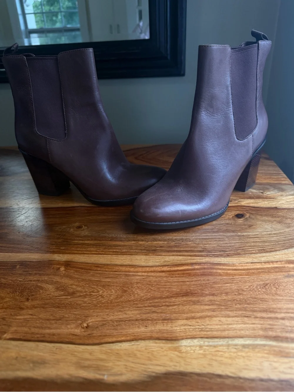 Women’s Cole Haan Brown Leather Block Heel Chelsea Ankle Boots Size 9